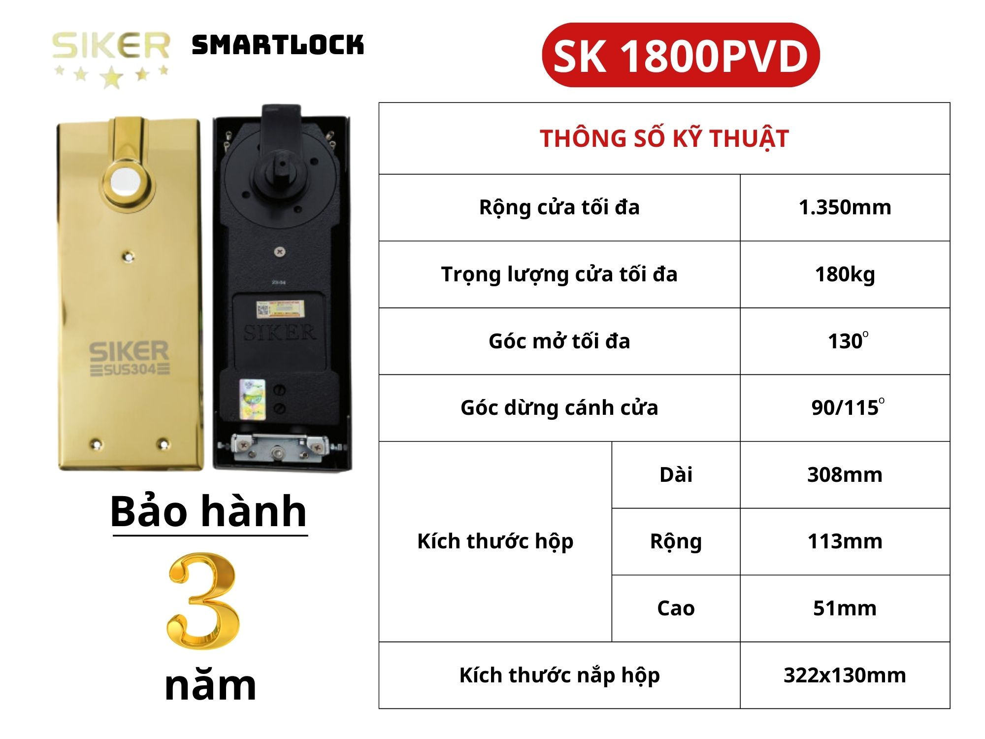 BẢN LỀ SÀN _ SK 1800PVD