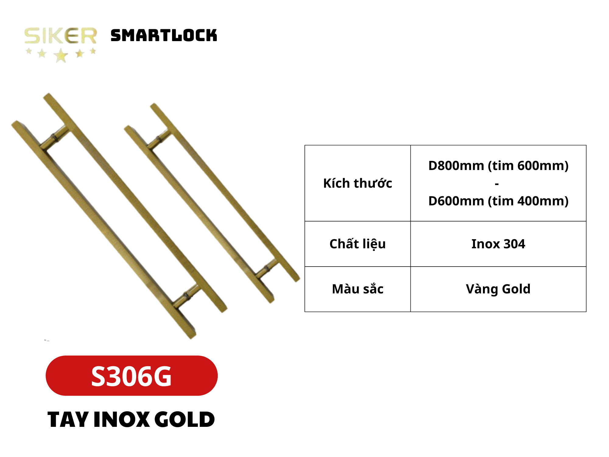 TAY CẦM _ S306G _ TAY INOX GOLD