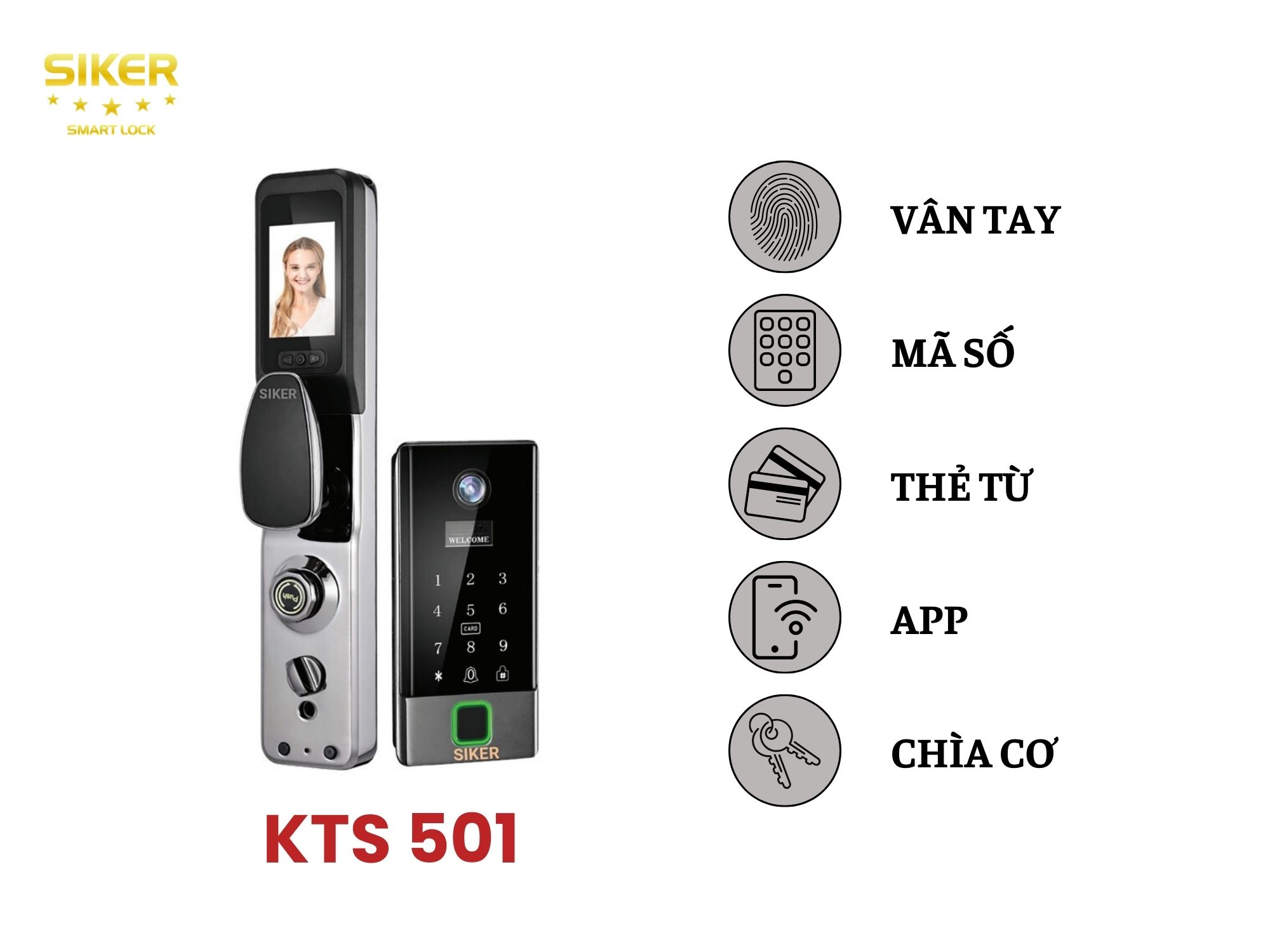 KHÓA THÔNG MINH SỬ DỤNG APP WIFI HIỆN ĐẠI SIKER KTS 501